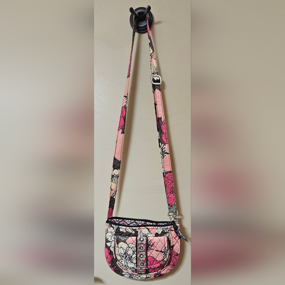 Vera Bradley Crossbody Bag with Pink Roses